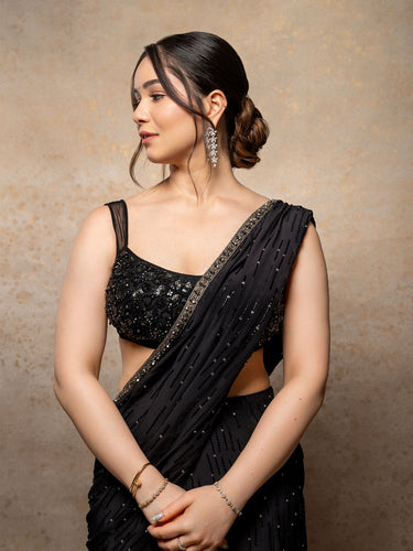 SARA TENDULKAR IN TIMELESS NOIR SAREE
