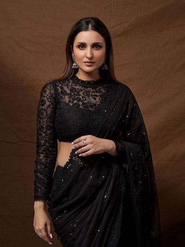 PARINEETI CHOPRA IN BLACK SAREE