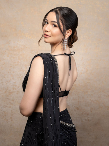 SARA TENDULKAR IN TIMELESS NOIR SAREE